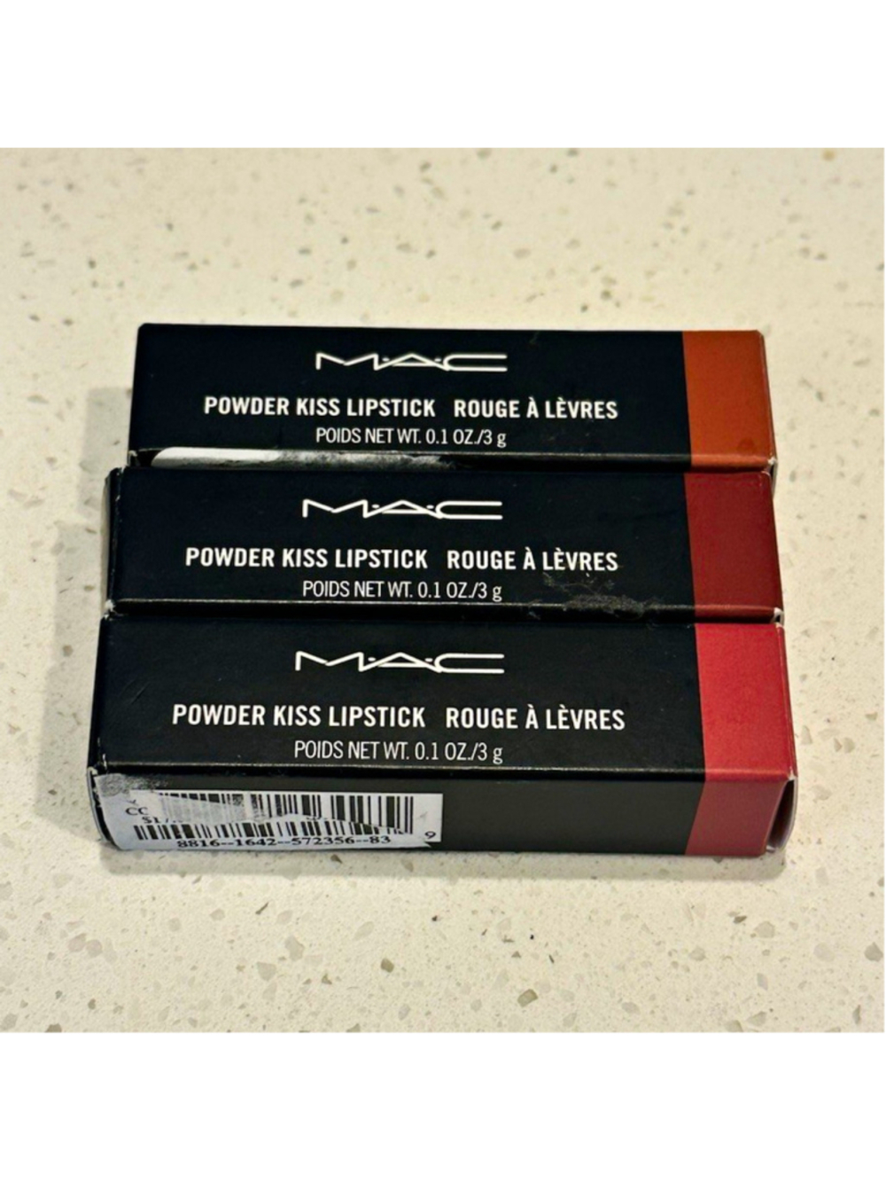 M·A·C Powder Kiss Matte Stick Lipstick Lot 3 ~ 314/925/923 | 0.1 oz